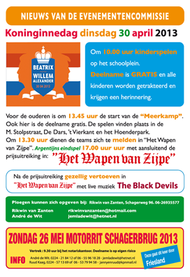 flyer koninginnedag 2013